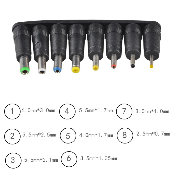 12V 3.6A Universal Tablet Power Adapter Charger Carregador Portatil with 8 Frequent Used Connectors Tips US EU Plug