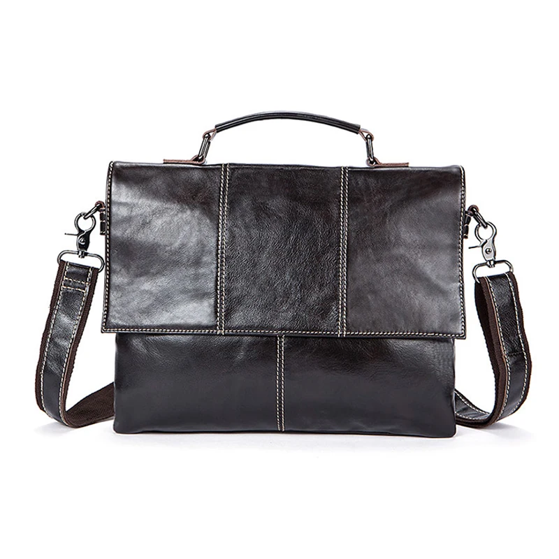 

JHD-MVA Vintage Shoulder Crossbody Bag Business Handbag Fashion Briefcase Leather Handbag Large Capacity Bag