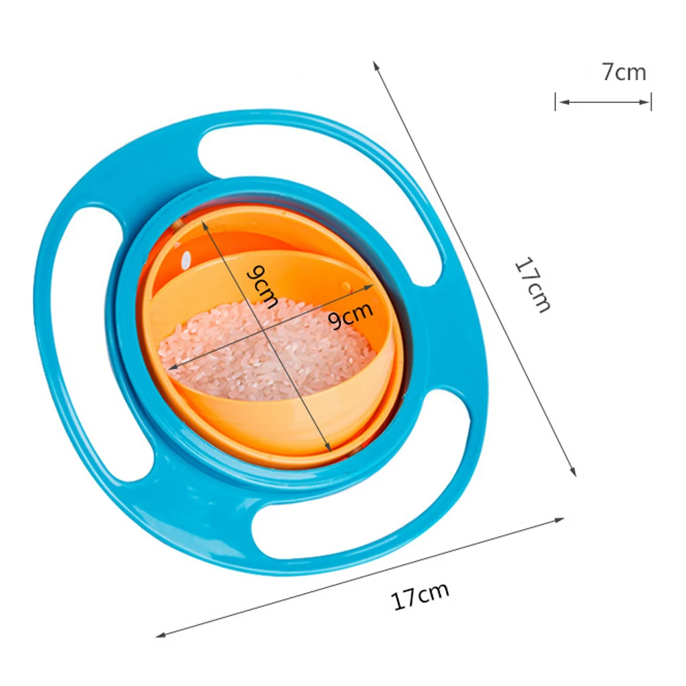 Универсальная Гироскопическая чаша для кормления, практичный дизайн, детский вращающийся баланс, новинка, гироскоп, зонтик, 360, вращающийся, защита от разлива, посуда для кормления