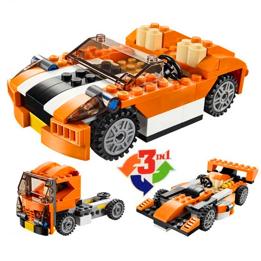 

DECOOL 3108 Creator 3 In 1 Sunset Speeder Car Building Blocks Brick Compatible Technic 60140 Playmobil Toys For Children