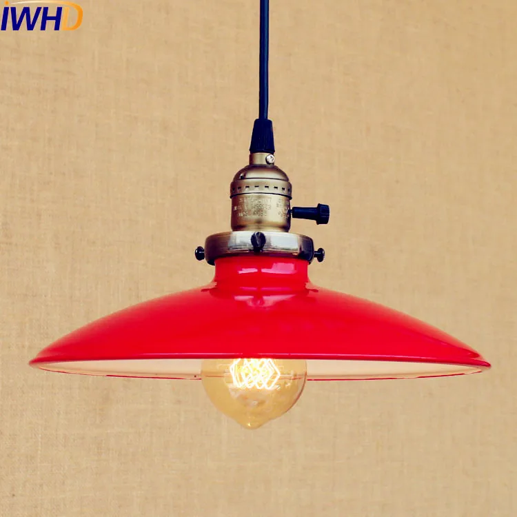 25CM RED Retro LED Pendant Light Fixtures Dinning Room Lampen Loft
