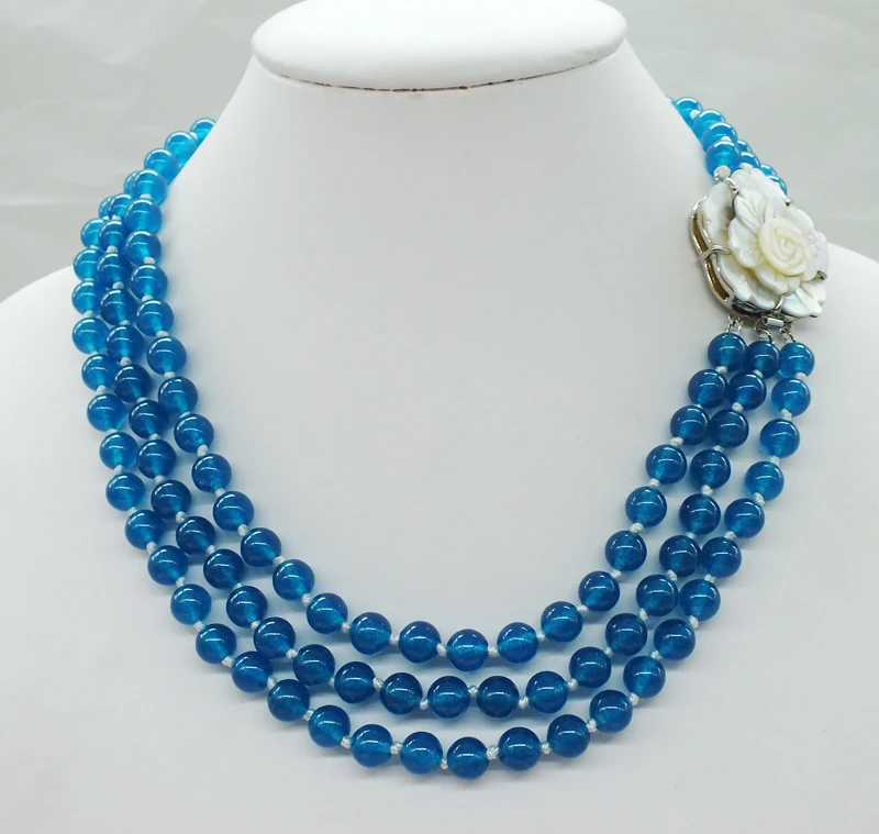 Free shipping classic 3 layer 8MM Brazilian semi precious stones