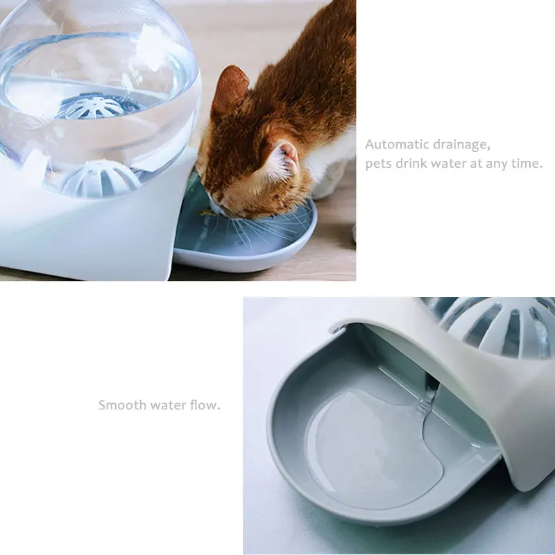 Автоматический дозатор воды для домашних животных, кошек, собак, фонтан с пузырьками, без электричества, питьевая вода для домашних животных, собак, кошек, поилка, миска для питья
