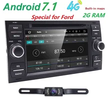 Чистый андроид 7.1 автомобиль DVD GPS navi-плеер стерео Радио аудио 4 г для Ford Focus 2 Mondeo S C MAX Fiesta Galaxy соединиться с Камера