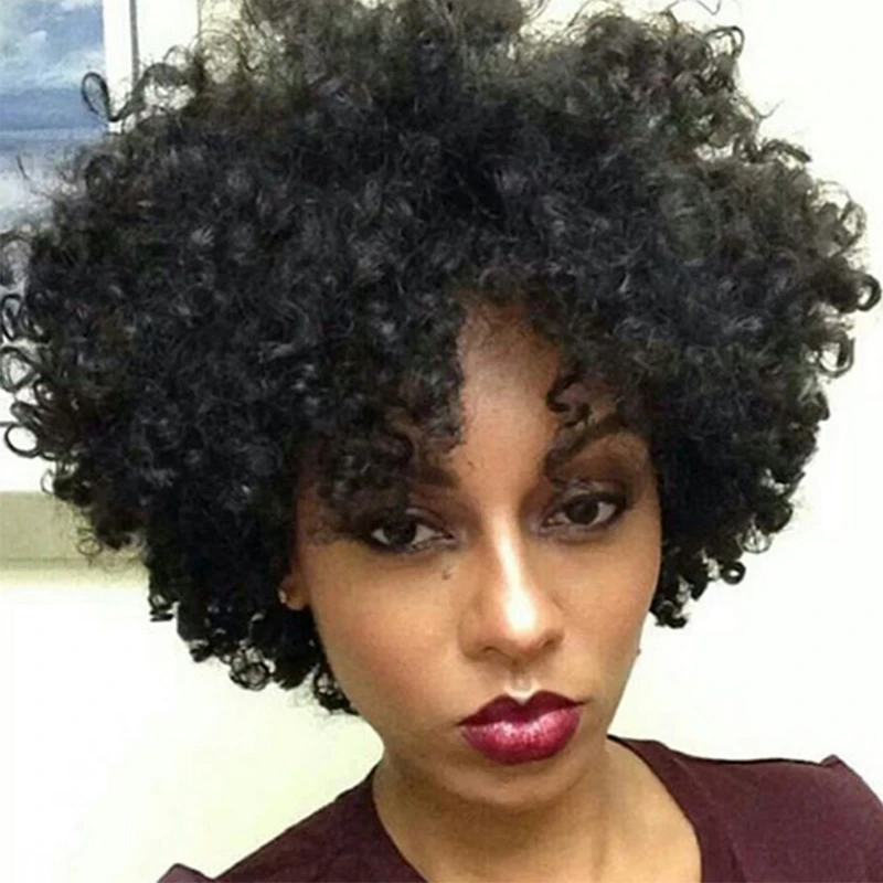 Natural Looking Kinky Curly Synthetic Wig Heat Friendly High Quality 