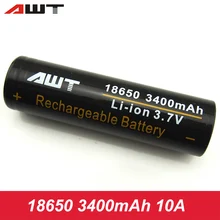 AWT 18650 Rechargeable Battery 3 7V 3400mAh 10A Li ion Battery 18650 for font b Vape
