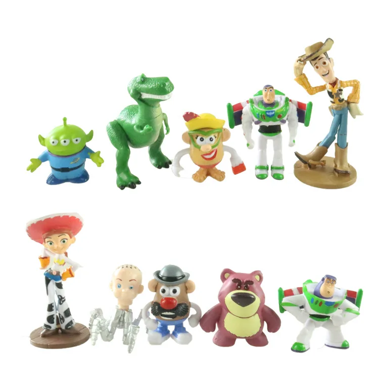 

Disney Action Toy Figures 10PCS Toy Story 3 Buzz Lightyear Hu Di Inspector Tsui Silk Decoration Doll model Toy for children