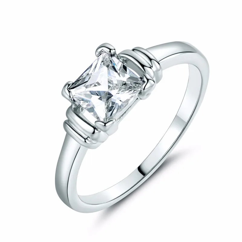 Gulicx бренд Мода Принцесса Кристалл палец кольцо для женщин Белый Золотой Цвет кубический цирконий; для помолвки Свадебные украшения R003