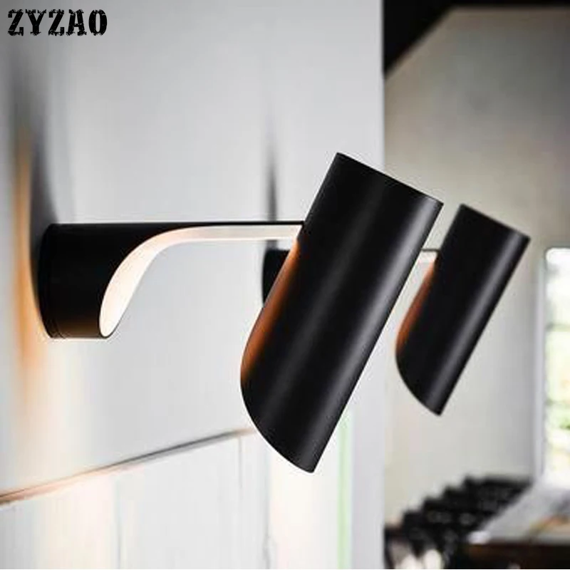 

Postmodern Creative Black Living Room Art Wall Lamp Bedside Bedroom Lamp Model Room Designer Studio Simple Wall Light Fixtures