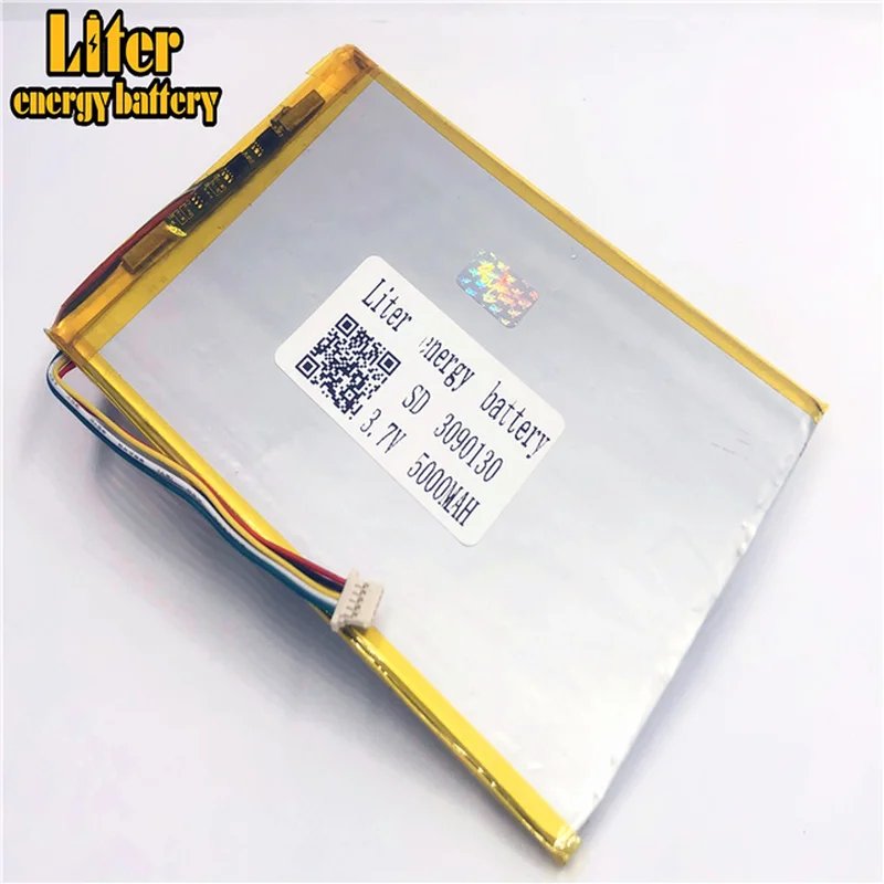 

1.0MM 5pin connector 3.7 V 3090130 5000mah Tablet PC Rechargeable li-polymer battery