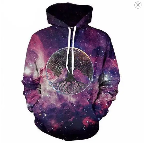 Space Galaxy Hoodies Men/Women Sweatshirt Hooded 3d Brand Clothing Cap Hoody Print Paisley Nebula J