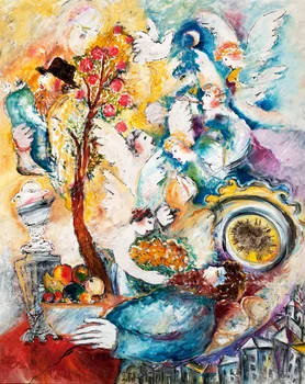 

ANGELS IN THE DREAM, Vinatge Impressionist Wall Hanging Canvas Paintings, Abstract Artistic Frameless Paintings for Home Decor