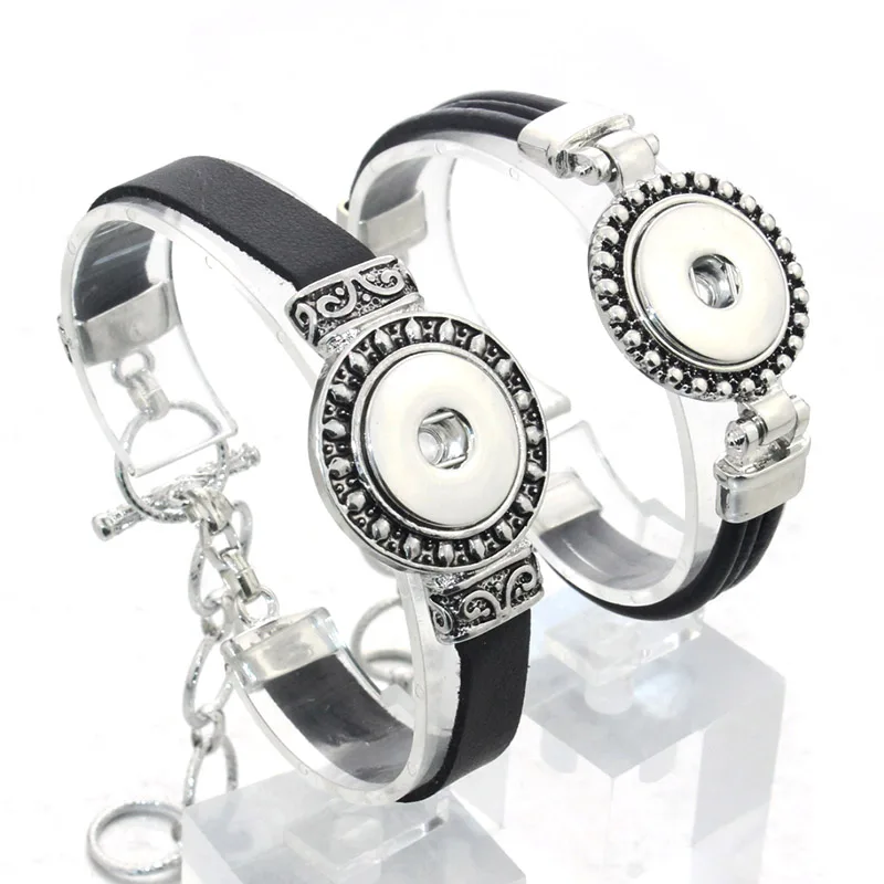 

Boom Life Leather Snap Button Bracelet & Bangles Tied buckle Bracelet Fashion Jewelry Fit In 18mm Snap Button 040602