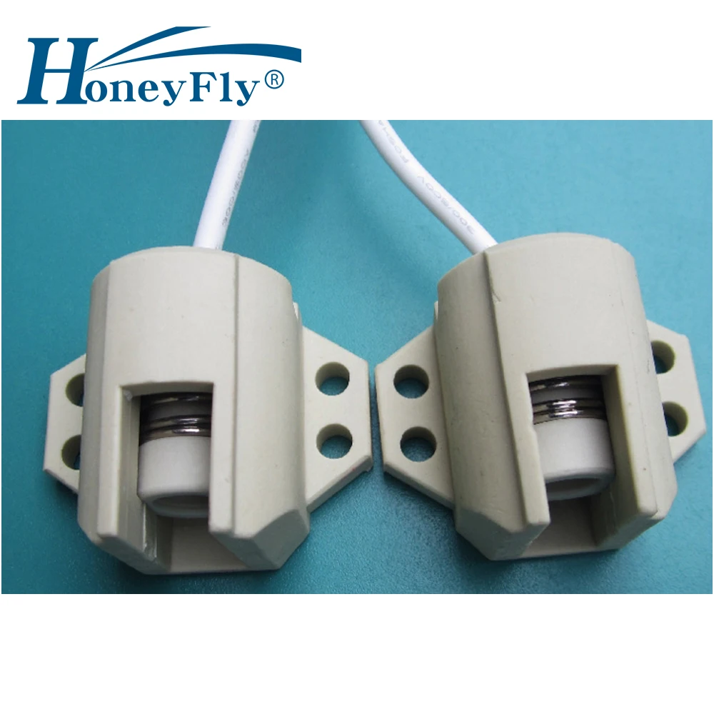 HoneyFly2pcs R7S Lamp Base Ceramic R7s Holder Converter Connector Metal Handle 78mm 118mm 165mm 189mm 254mm 333mm Halogen Lamp honeyfly 5pcs infrared heater lamp j165 380v 750w 165mm ir halogen lamp heating element ruby twin spiral painting drying quartz