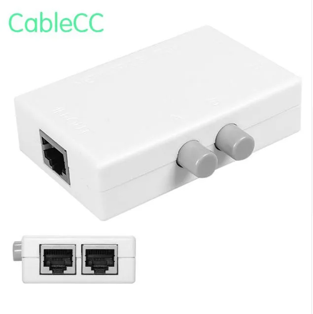 

UTP STP 2 in 1 out 2 Ports RJ45 LAN CAT Network Switch Selector Internal External Networking Switcher Splitter Box