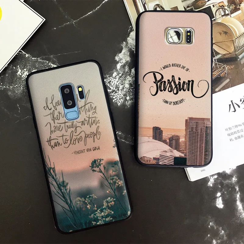 

Van gogh memes quotes aesthetics coque Soft Silicone Phone Case Shell Cover For Samsung S7 Edge S8 S9 Plus Note 8 9