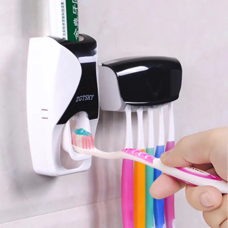 Креативная Высококачественная модная автоматическая машина для зубной пасты+ держатель для зубной щетки, семейные настенные аксессуары для ванной комнаты