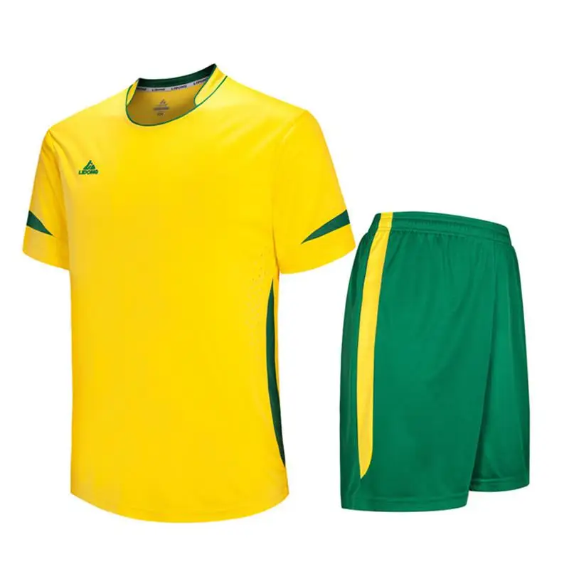 Молодежный детский Комплект футболок для футбола, Мужская коллекция года, футбольные комплекты Survete для мужчин, детский спортивный костюм для футбола для мальчиков, тренировочный костюм для футбола, командная форма, принт «сделай сам» - Цвет: 5015 yellow