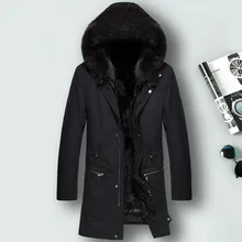 Настоящая шуба мужская норковая меховая подкладка енот меховой воротник зимняя куртка мужская настоящая меховая парка для мужчин s одежда Casaco 1850 YY818