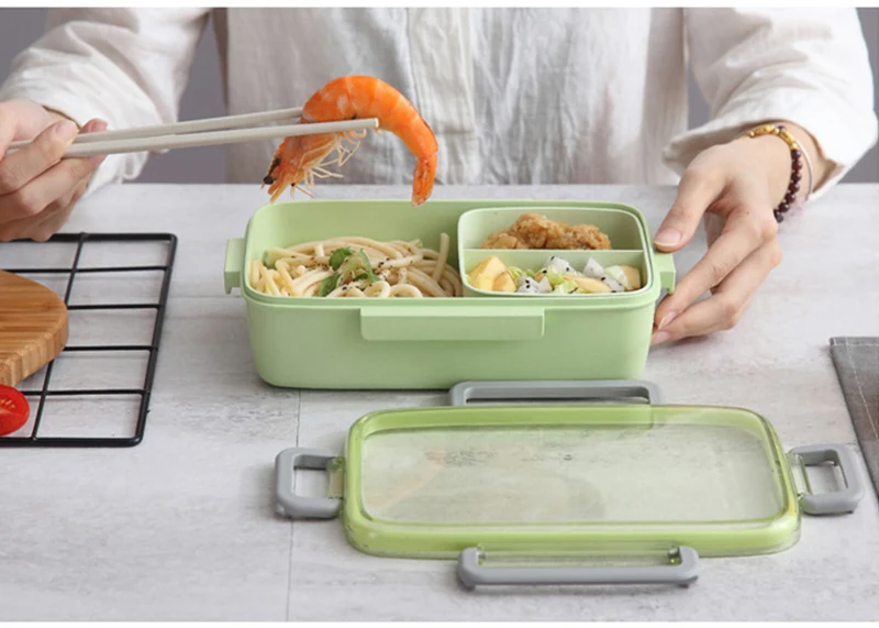 TUUTH New Microwave Lunch Box Independent Lattice For Kids Bento Box Portable Leak-Proof Bento Lunch Box Food Container A5