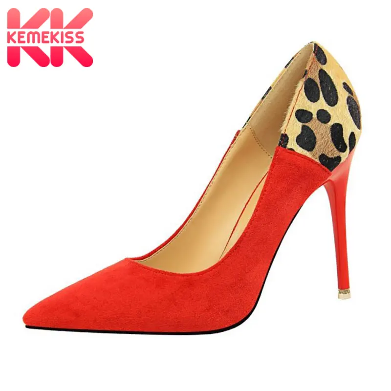

KemeKiss 2019 Wholesale Women Pumps Thin High Heel Shoes Women New Fashion Stiletto Leopard Sexy Party Club Footwear Size 34-40