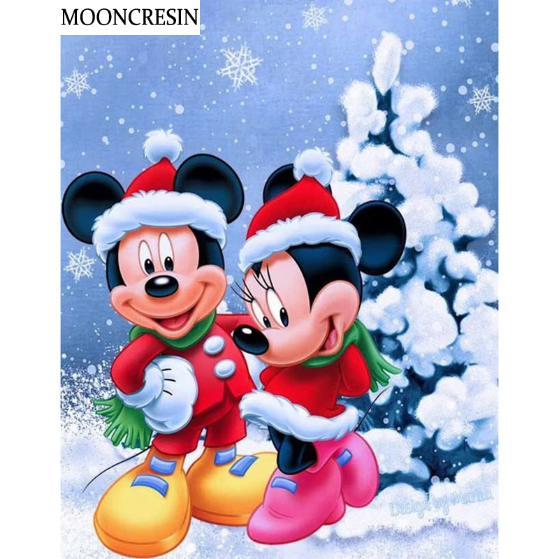 

MOONCRESIN Diamond Mosaic Cartoon 5D Diy Embroidery Diamond Painting Mickey Mouse Full Square Drill Christmas Decoration Home