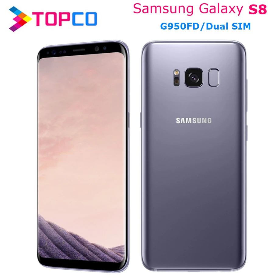 Samsung Galaxy S8 G950FD, две sim-карты, оригинальная глобальная версия, LTE GSM, мобильный телефон, четыре ядра, 5,8 дюймов, 12 МП ram, 4 Гб rom, 64 ГБ Exynos, NFC