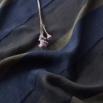 

High quality linen rayon patchwork Brand spring and Autumn fabric Yarn dyed stripes fabric for dress Top grade clothes tissus