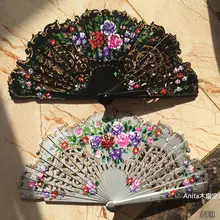 Анита деревянные веера пользовательские танцевальные вентиляторы ручной росписью испанский стиль вентиляторы свадебный подарок