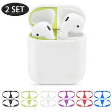 2 комплекта ультра тонкая защита для кожи для Airpod Earpods металлическая пленка железные стикеры стружки пылезащитные AirPods стикер наушники