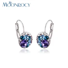 MOONROCY CZ Кристальные серьги, Прямая поставка, ювелирные изделия,, Кристальные серьги, серьги, модные фиолетовые серьги, женский подарок