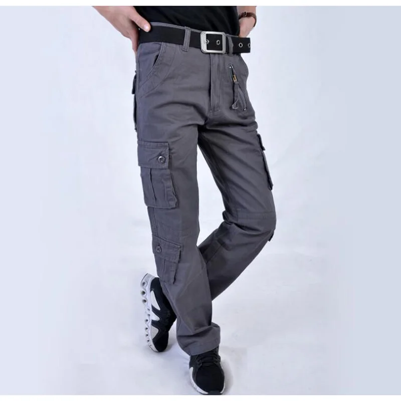 Мужские брюки карго Повседневные штаны нескольких Карманный военные габаритные Для мужчин на открытом воздухе длинные брюки