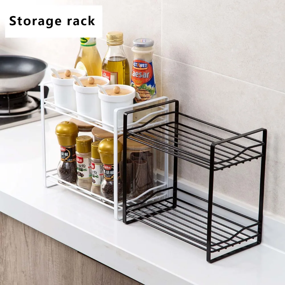 2 Tier Standing Rack Jars Bottle E Countertop Storage Bottle E Rack Countertop Storage