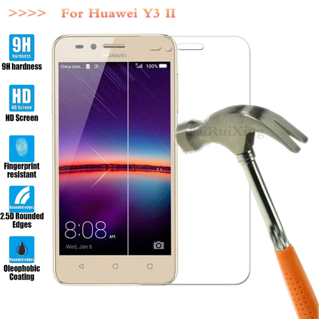 9H 2.5D Закаленное стекло для Huawei Y3 II/Y3 2/Y3ii LUA L03 L02 L21 U22 чехол с защитной пленкой