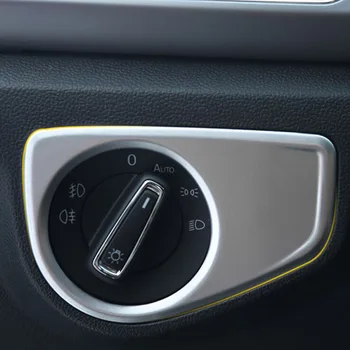 

For Teramont Atlas 2017 2018 ABS Matte/Carbon fibre Car Headlamps Adjustment Switch Cover Trim car styling accessories 1pcs