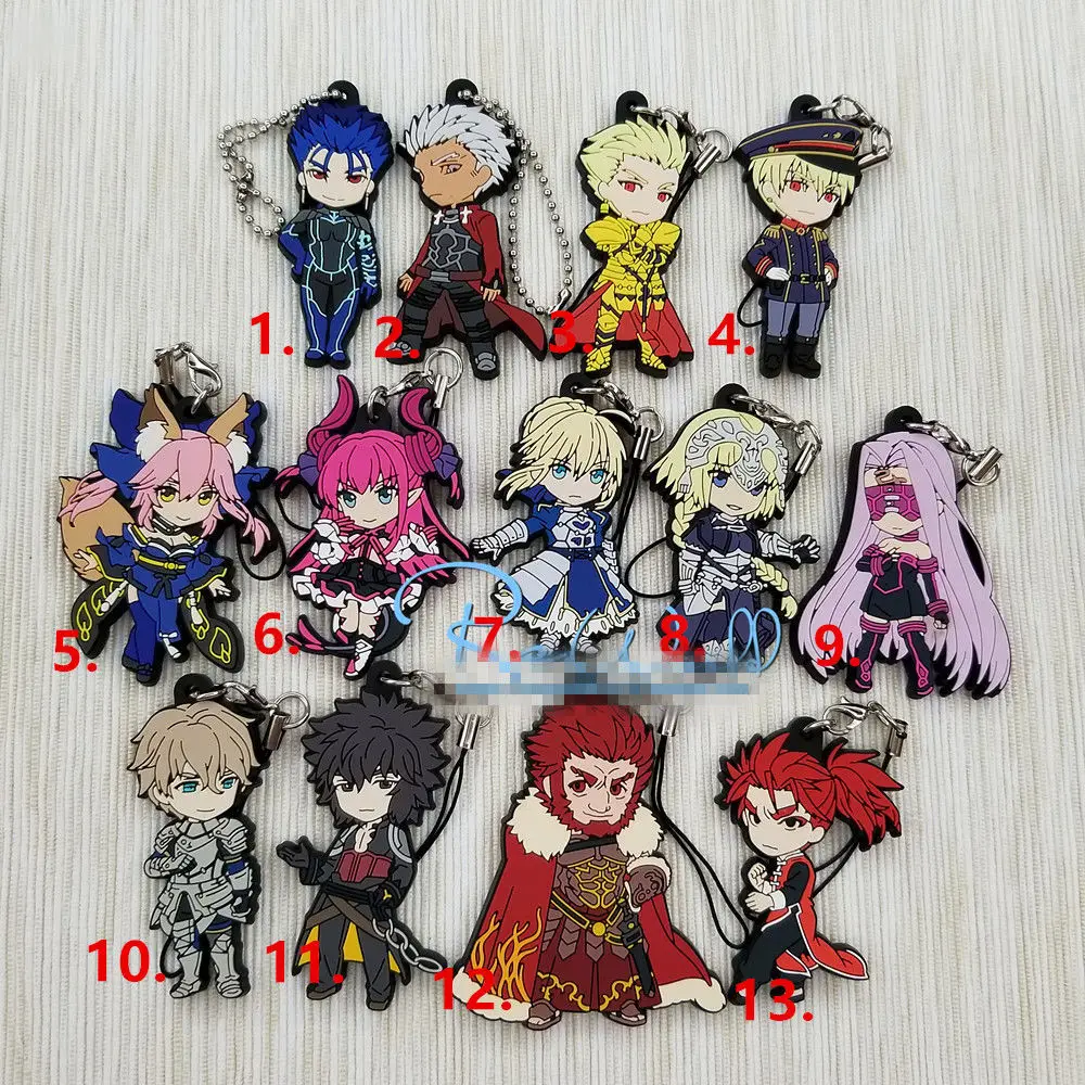 

T1133 Anime Fate/Grand Order FGO Rubber Keychain Key Ring Rare Straps Cosplay