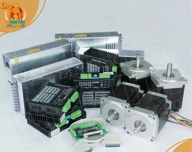 Акция! ЧПУ Wantai 4-осевой шаговый двигатель Nema34 85BYGH450D-008 1090oz + Драйвер DQ860MA 80V 7.8A 256
