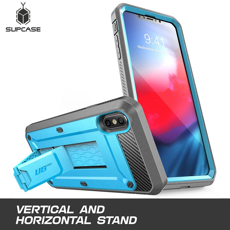Online Funda para iPhone Xs Max funda de 6,5 pulgadas SUPCASE UB Pro funda de cuerpo completo resistente con Protector de pantalla incorporado y soporte
