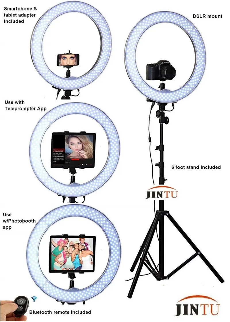 JINTU RL 18 &quotкольцо для светодиодной фотосъемки 5500K легкий штатив макияжа Youtube