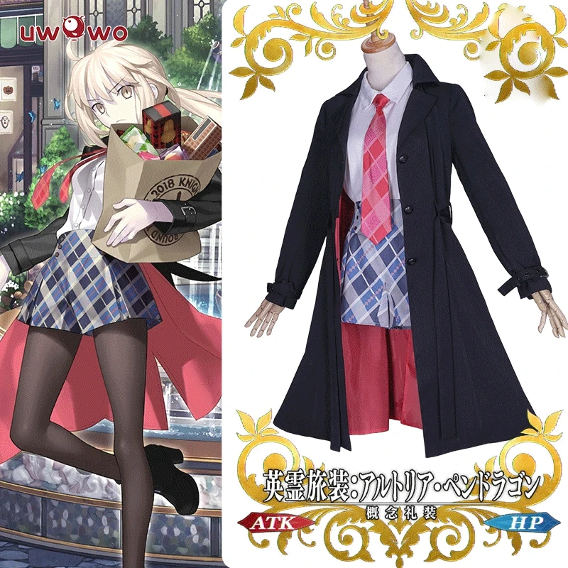 

UWOWO Anime FGO Heroic Spirit Cosplay Costume Travel Dress Women Anime Game Fate Grand Order Alter Saber Cosplay Costume Set