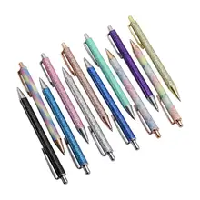 1 шт. с блестящими стразами Ручка Металл Подвеска шариковая ручка пуля 1,0 мм перо черный Заправка Улучшенная офисная ручка для письма