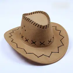 Американский ковбойские шапки для мужчин кожа женщин Chapeu искусственная замшевая шляпа с полями сплошной бежевый светло коричневый