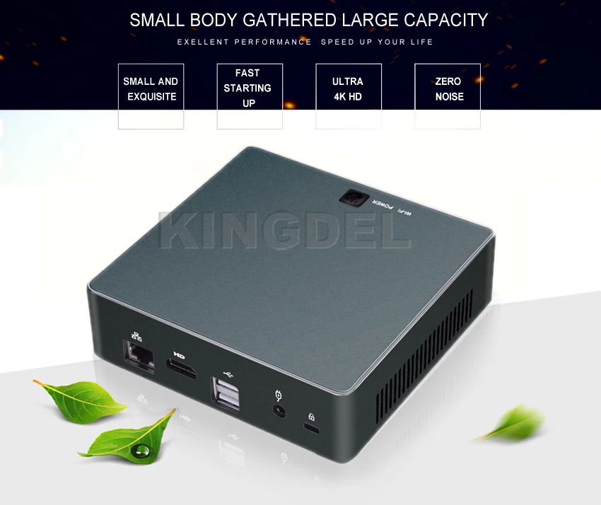 Стиль с бесшумным вентилятором 7th Gen Core i5 7200U Мини ПК компьютер NGFF SSD tv Box PC 4K HD дисплей HTPC 300M Wifi Windows10 неттоп