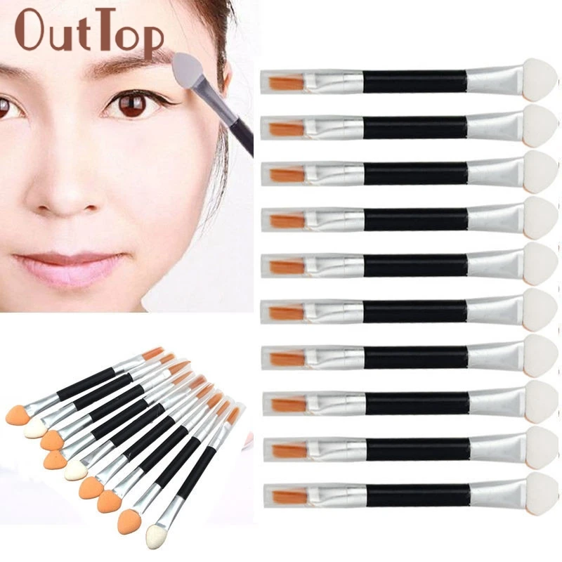 Free shipping 10Pcs Makeup Double end Eye Shadow Eyeliner Brush Sponge