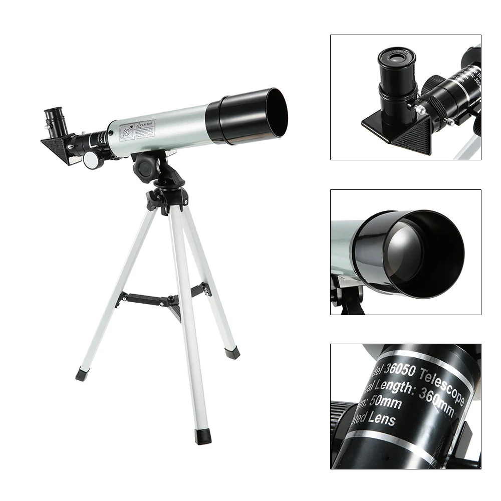 Outdoor Travel Spotting Scope HD 90X Zoom F36050/F50360 Telescope Refractive Space Astronomical Telescope Monocular with Tripod