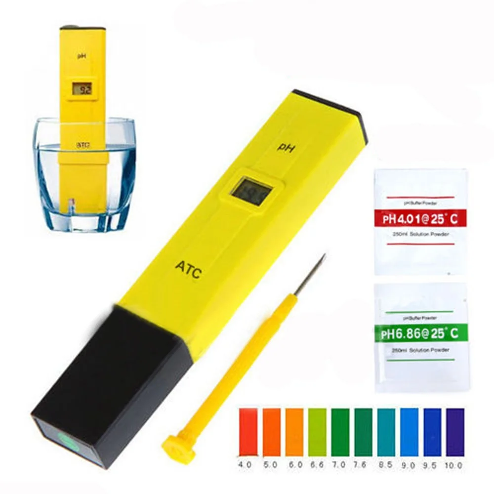 

DHL 50PCS Mini LCD Digital PH-009 0-14 Tester Meter Pen Type Aquarium Pool Water PH Quality Water Measuring Devices