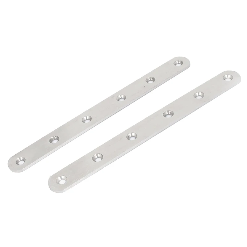 

195mm x 20mm Straight Repair Joining Mending Flat Plate Brackets 2pcs