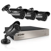 ZOSI 4CH 1080P HD-TVI Security Camera CCTV System P2P IR Night Vision 4PCS 2.0MP Outdoor HD Camera Surveillance Kit APP View