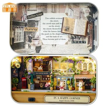 

Furniture DIY Doll House Wodden Miniatura Doll Houses Furniture Kit box puzzle Assemble Dollhouse Toys For Children gift Q005