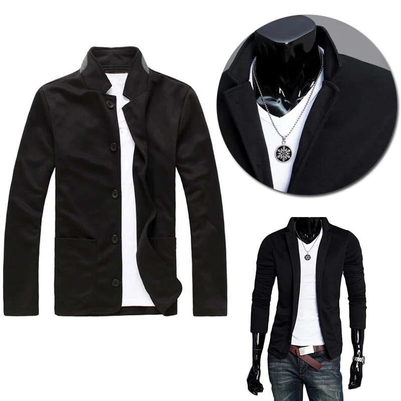 1Pcs Coat Fashion Grandpa collar jacket Leisure Suit Men's sweaterin